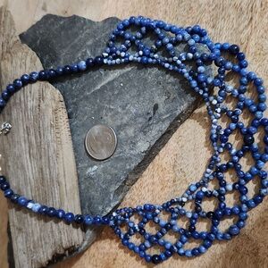 Sodalite and Sterling Silver Necklace.  NWOT